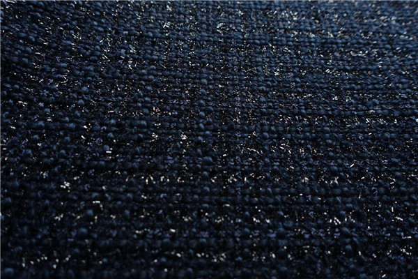 Free ship navy with shinning line weaved tweed fabric price for 1 meter