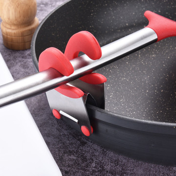 Stainless Steel Pot Pan Holder Spatula Clip Spoon Rest Pots Clip Kitchen Spatula Storage Rack Kitchen Cooking Tools