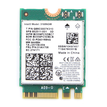 Dual band Wireless Wlan For Intel 3168 AC 3168NGW NGFF M.2 802.11ac Wifi Bluetooth 4.2 Card 2.4G/5Ghz Network Wi-Fi Adapter