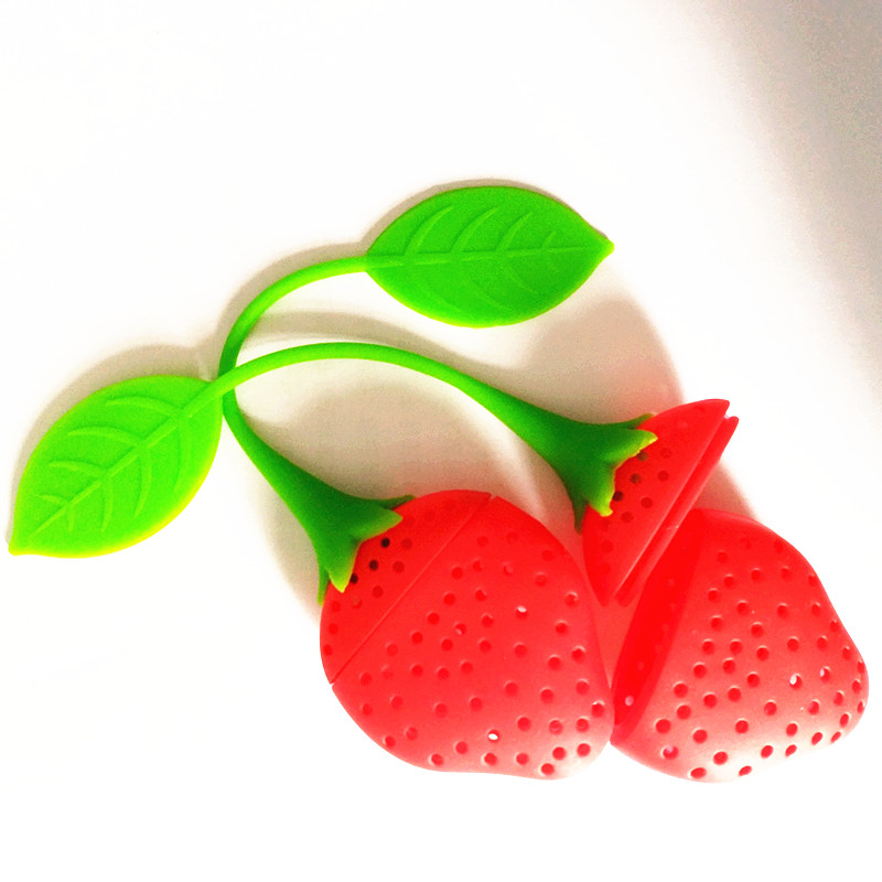 Silicone Strawberry Design Loose Tea Leaf Strainer Herbal Spice Infuser Filter Tools