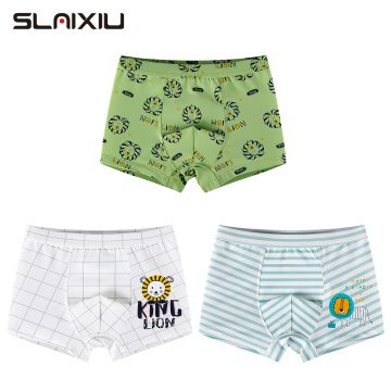 3 Pcs/lot Kids Boxer Briefs Clothes Soft Cartoon Teenager Panties For 2-10Years Old Boys Underwear Cotton Shorts