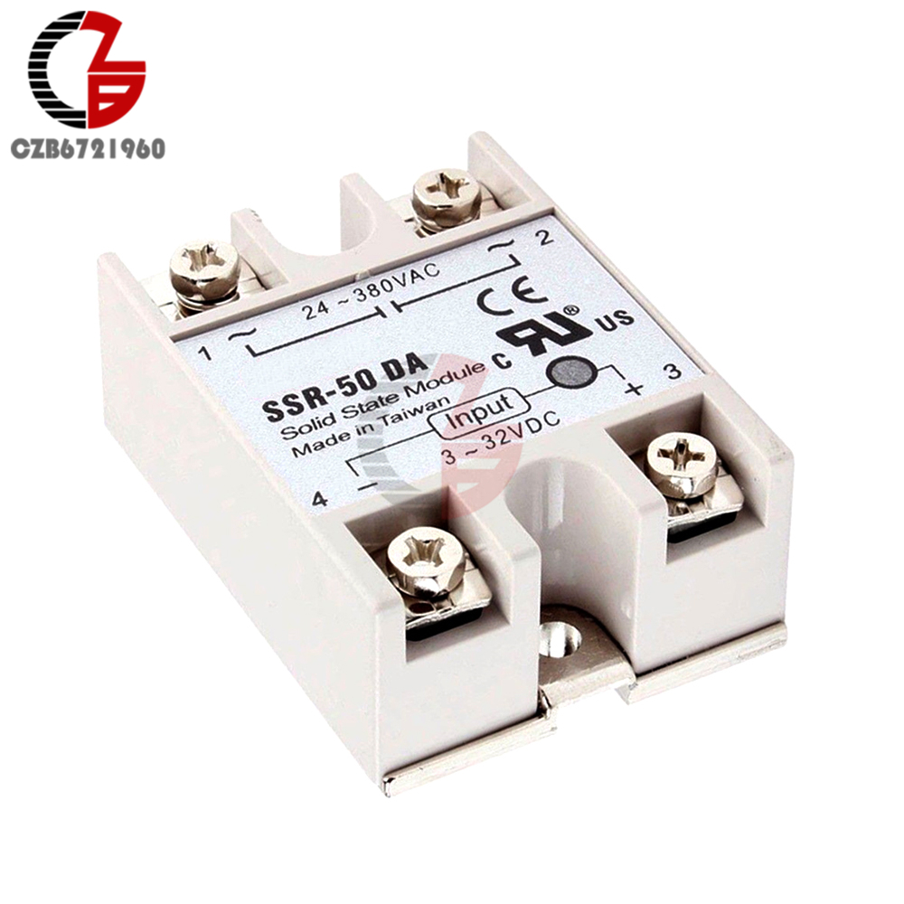 DC-AC Solid State Relay SSR-50DA 50A 3-32V DC to AC 24-380V SSR Relay Switch