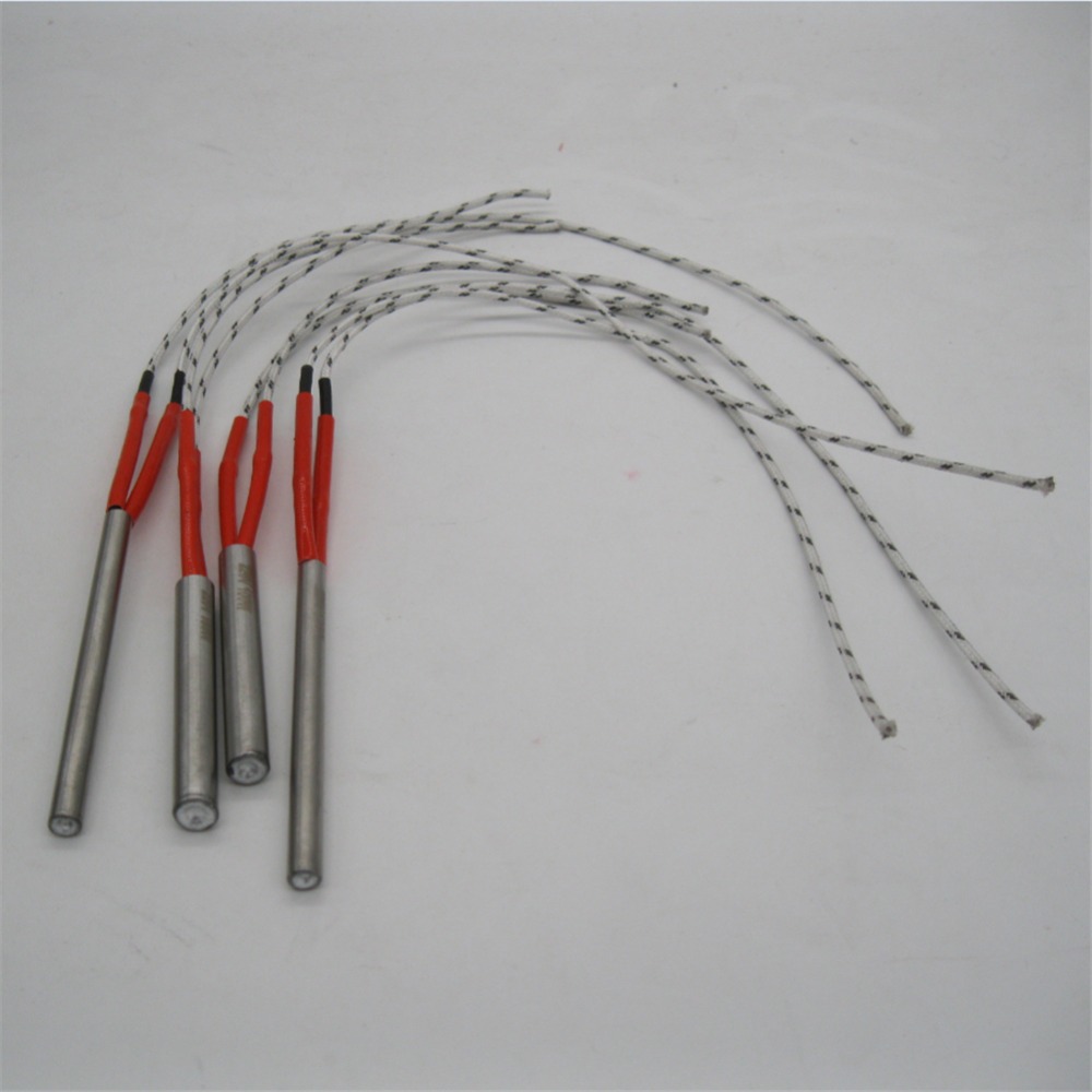 free shipping 6 x 50mm 100W Heating Element Mould Wired Cartridge Heater AC 220V Electricity Generation Temperature control