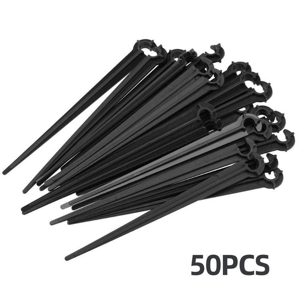 50pc Hook Fixed Stems Support Holder for 4/7 Drip Irrigation Water Hose Irrigation Water Hose Drop Watering Kits Garden Supplies