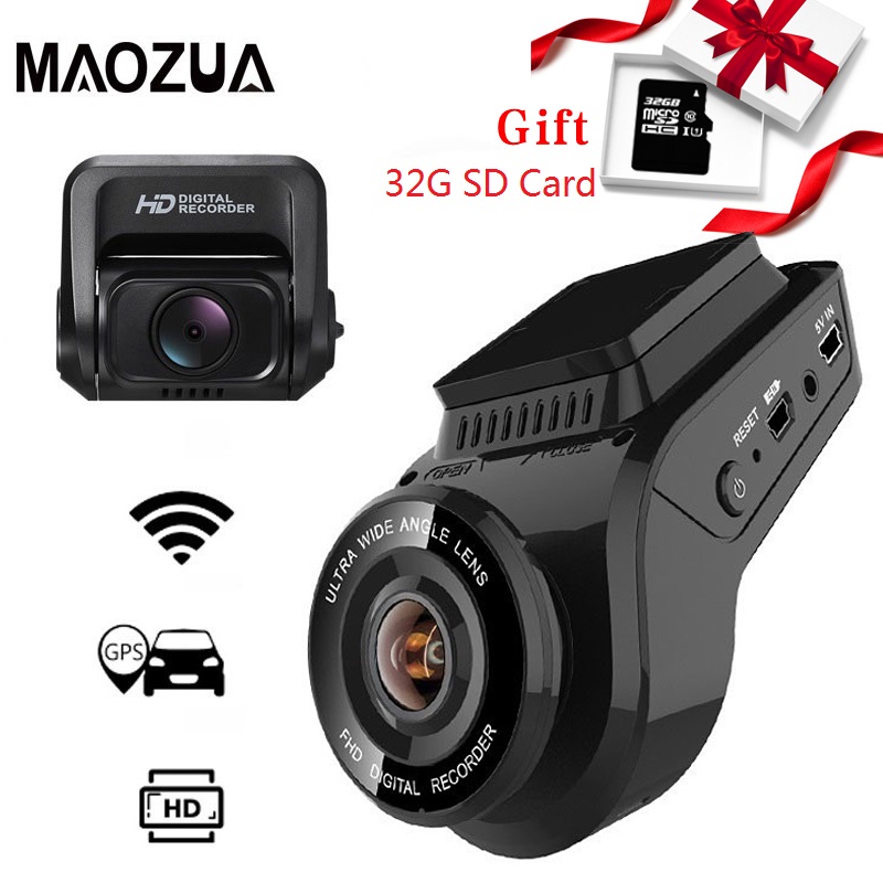 Car Dash Cam 2160P 4K Ultra HD with 1080P Rear Camera WiFi GPS Logger ADAS Dual Lens Dashcam Car DVR Night Vision +32G SD Card