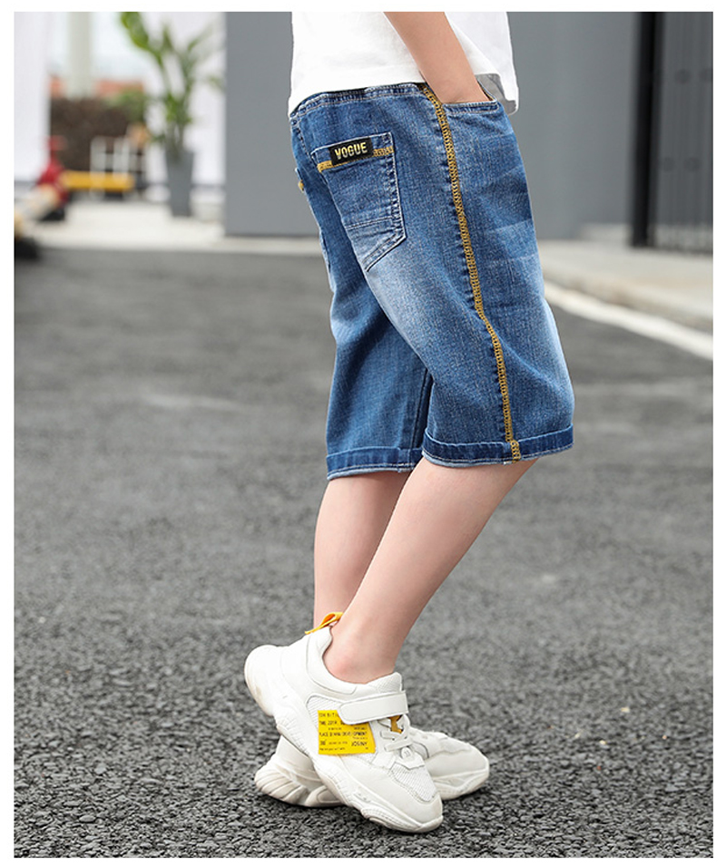 IENENS Shorts Denim Thin Short Trousers Children Short Jeans Kids Baby Stretch Boardshorts Boy Summer Shorts Staright Jeans