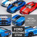 1:32 High Simulation Supercar Ford Mustang Shelby GT350 Car Model Alloy Pull Back Kid Toy Car 4 Open Door Children's Gifts Baby