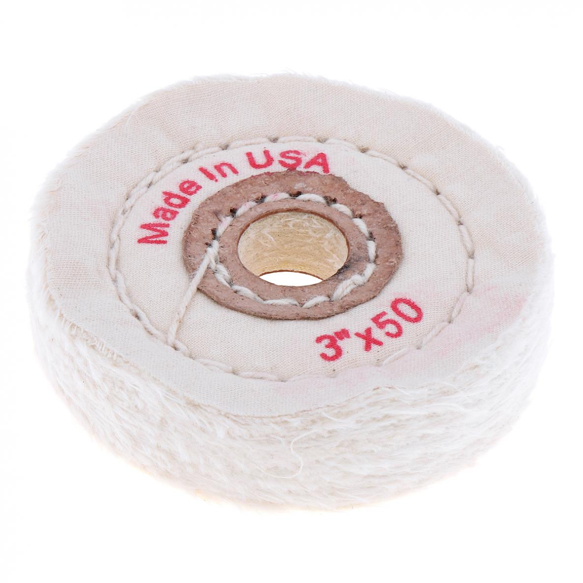 3 Inch T-shaped White Cotton Cloth Polishing Wheel Flannel Mirror Polishing Buffer Cotton Pad with 10mm Hole for Metal Polishing
