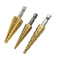 High quality HSS steel Titanium coated 3/16-1/2 1/4-3/4 1/8-1/2 Inch Step Drill Bit Inch Type 1/4 Inch Shank Step Drill