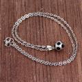 Sport Jewelry Stainless Steel Soccer Necklace for Men and Women Football Charm Pendant with Chain