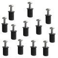 12 Pack Durable Metric Rubber Well Nuts Blind Fasteners Wellnuts Windscreen Windshield Bolts for Motorcycle Kayak Canoe Boat