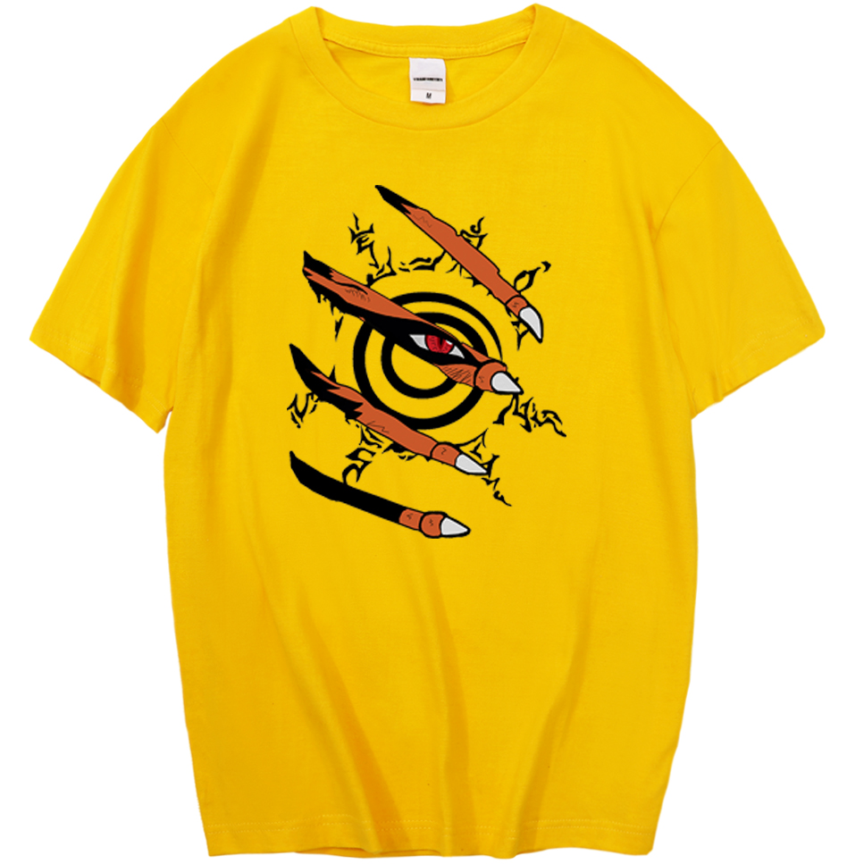 Kurama Printing T Shirts Japanese Anime Naruto T Shirts Men Hip Hop Summer Man T Shirt Fashion Brands T Shirts Cotton Streetwear