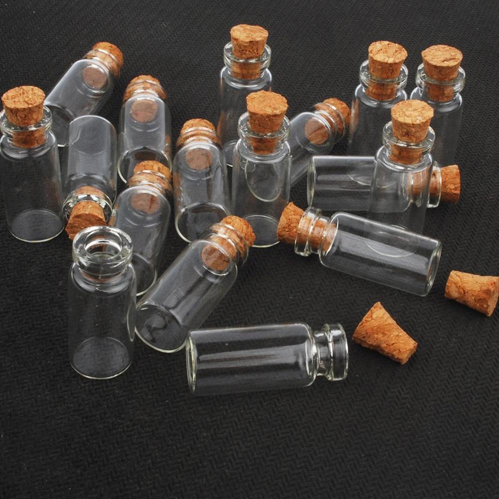 10Pcs Christmas Wish Bottles Small Empty Clear Cork Glass Bottles Vials For Holiday Wedding home Decoration Gifts
