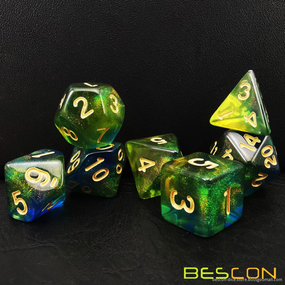 Bescon Two Tone Moonstone Dice Polyhedral Dice Set of 7