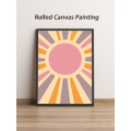 Rising Sun Poster, Mid Century Modern Sunrise Pink Wall Art, Sunshine Nursery Print, Mid Century Print Sun, Sunburst Art Decor