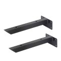 2PCS,Wall Mounted Black Table Shelf Bracket Heavy Duty Bench Table Bracket Iron Support Table 10cm/15cm/20cm/25cm/30cm/35cm