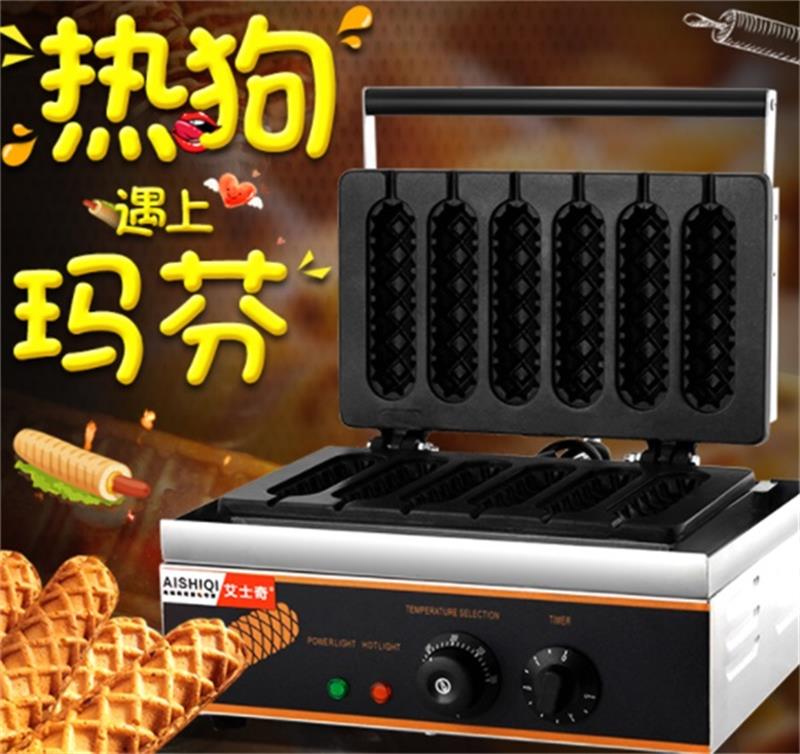 Electric 6 pcs muffin hot dog machine hot dag stick machine waffle stick maker Waffle Hot Dog Machine