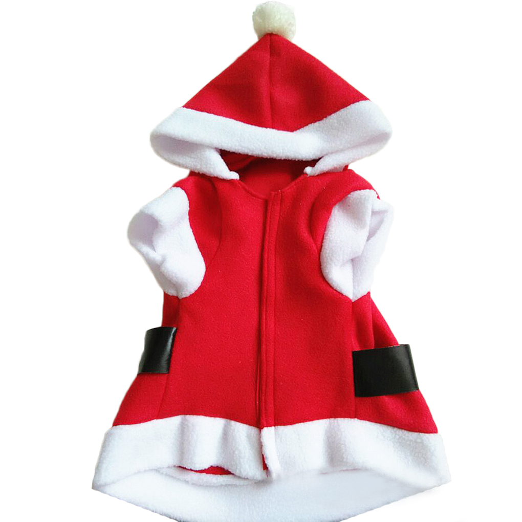 1pc Fashion Santa Pet Dog Costume Christmas Clothes For Small Dogs Winter Dog Hooded Coat Jackets Puppy Cat Clothing Jacket