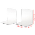 2Pcs Clear Acrylic Bookends L-shaped Desk Organizer Desktop Book Holder School Stationery Office Accessories #326
