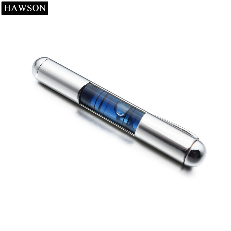 HAWSON Novelty Cuff links and Tie Clip Set Mens Blue Water Level Cufflinks Separated Selling Available