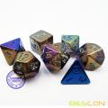 Bescon Unpainted Raw Plating Polyhedral Dice Set of Dark Pop, RPG Dice Set of 7