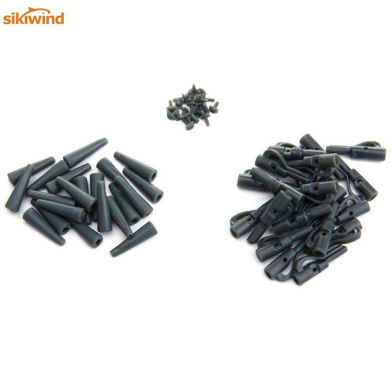 20Sets/lot Carp Fishing Tackle pesca Safety Lead Clips Carp Fishing Tackle Tool Safety Lead Clips with Pins +Tail Rubber Tubes