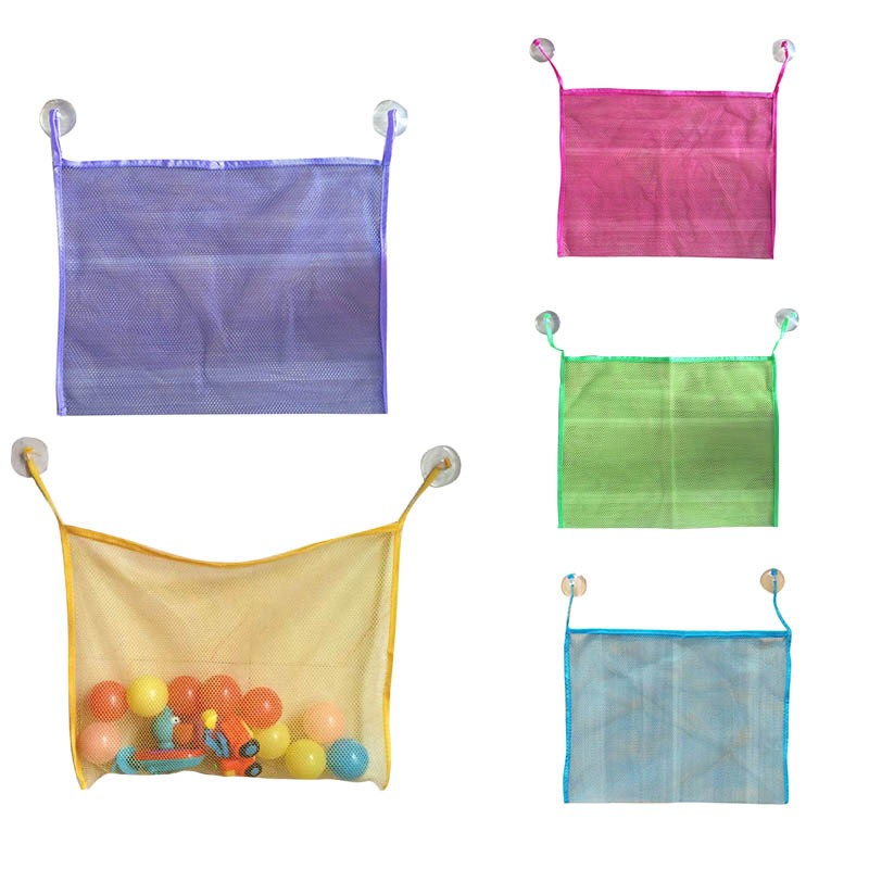 Kids Baby Bath Tub Toy Tidy Storage Suction Cup Bag Mesh Children Bathroom Organiser Net Swimming Pool Accessories 45*35CM