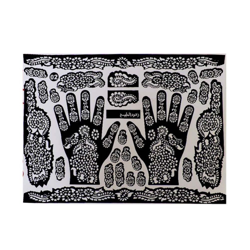 1pc Tattoo Templates hands/feet henna tattoo stencils for airbrushing professional mehndi Body Painting Kit supplies 107 Random