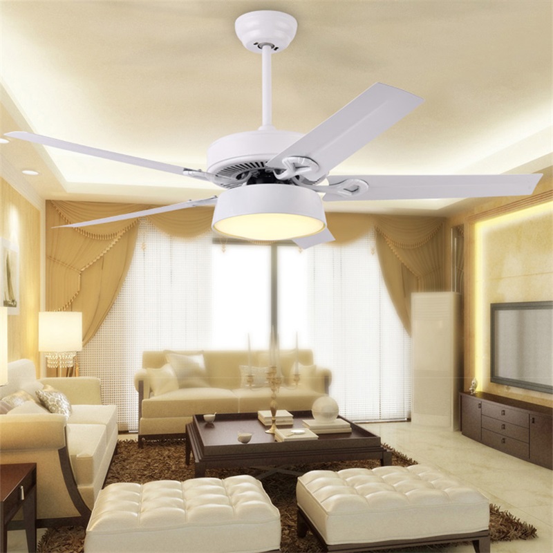 WPD Ceiling Fan With LED Light Kit Remote Control 3 Colors Modern Home Decorative for Rooms Dining Room Bedroom Restaurant