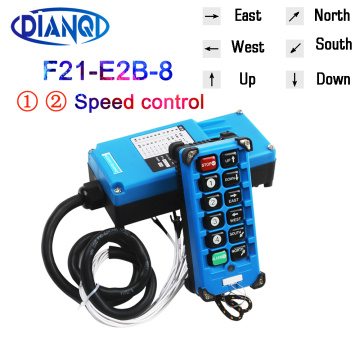 F21-E2B-8 industrial remote controller switches 8 Channels keys Direction button Hoist Crane 220V 380V 110V 12V 24V Two speed