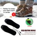 Unisex USB Heated Shoe Insoles High Quality Can Be Cut Electric Foot Warming Pad Washable Winter Essential Warm Thermal Insoles