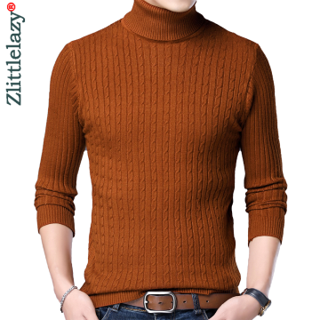 2020 new casual knitted turtleneck sweater men pullover clothing fashion clothes knit winter warm mens sweaters pullovers 81332