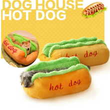 Funny Hot Dog Bed Pet Lounger Doggie Bed Kennel Cat Puppy Warm Soft House Warm Sofa Mat Basket Blanket Hotdog Beds Sleeping Bag