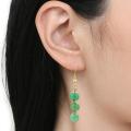 Healing Crystal Beads Dangle Earrings for Women, Stone Drop Hook Eardrop with Copper Wire Wrapped