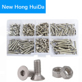 M2 M3 M4 M5 M6 Hex Socket Flat Head Machine Screw Metric Thread Countersunk Hexagon Bolt Assortment kit Set 304 Stainless Steel