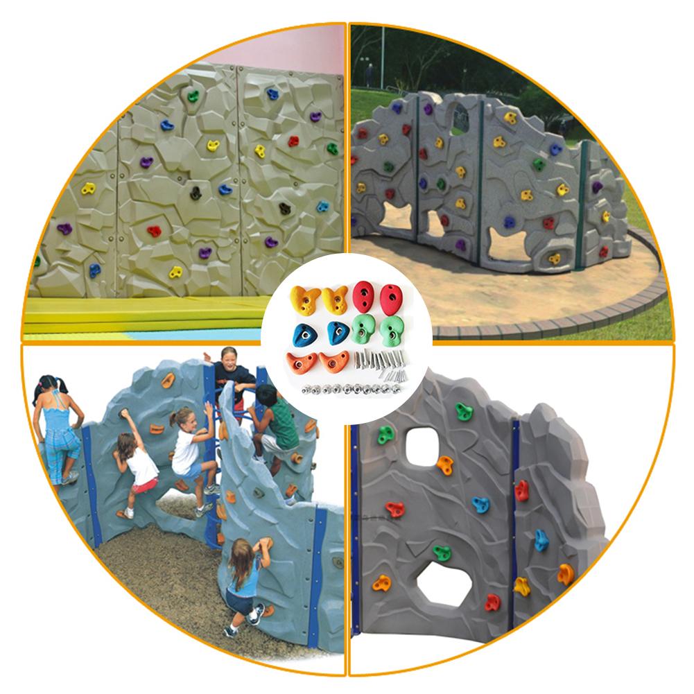 10Pcs/set Assorted Textured Rock Climbing Frame Mixed Color Rock Climbing Wall Stones Hand Feet Holds Grip kids Sport Toys