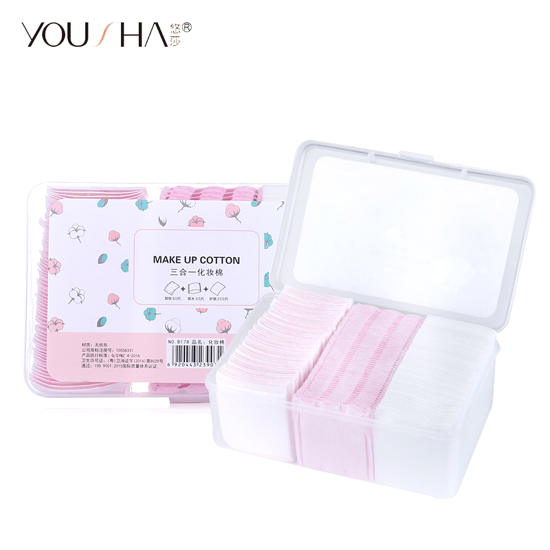 YOUSHA 350pcs Cotton Wipes Nail polish remover Wipes Facial Cotton Pads Nail Art Polish Gel Tips Organic Makeup Remover Tissue