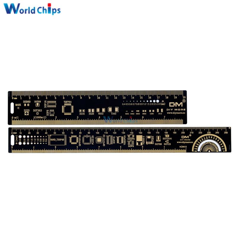 15cm 20cm 25cm Multifunctional PCB Ruler Measuring Tool Resistor Capacitor Chip IC SMD Diode Transistor Package Electronic Stock