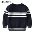 European American Style Boys Sweater Pullover 2020 Autumn Winter Kids Striped Children Baby Round Neck Sweater Fashion Clothes