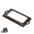 ZLinKJ 12Pcs/lot Metal Handle File Antique Brass Label Pull Frame Name Card Holder For Furniture Cabinet Drawer Box Case Bin