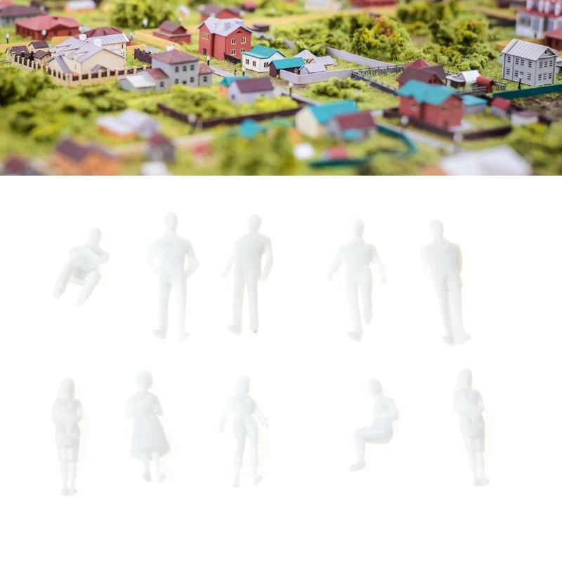 10Pcs 1:50 Scale Model Miniature White Figures Human Model Architectural Model