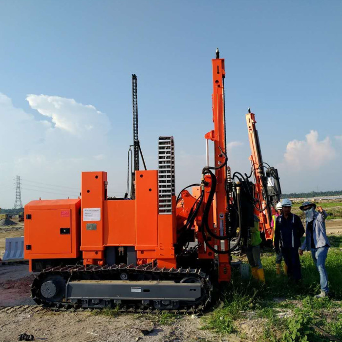pile driver for solar pile post driving drilling