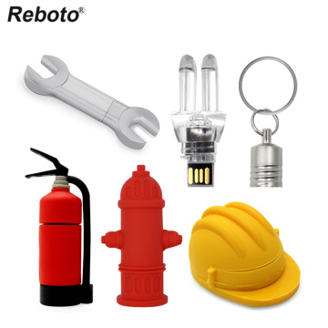 Reboto cartoon ironware usb flash drive wrench light bulb fire extinguisher hydrant safety helmet usb pendrive memory usb stick