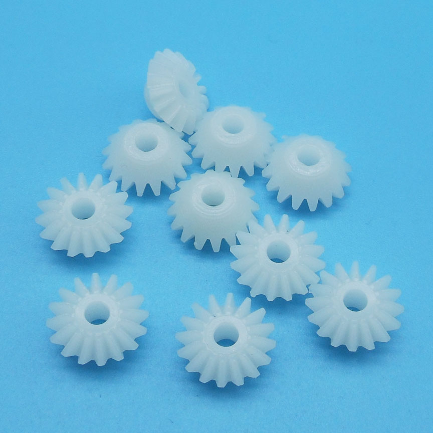 S163A 0.5M Bevel Pinions 16 Teeth 3mm Shaft Hole Plastic Bevel Gear Toy Parts Accessories 10pcs/lot