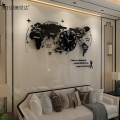 MEISD Larger World Map Wood Creative Clock Modern Design DIY Mirror Sticker Hanging watch Quartz Mute Living Room Free Shipping