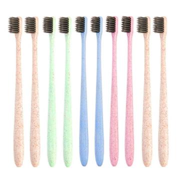 10pcs Toothbrush Wheat Straw Soft Hair Small Head Home Oral Hygiene Adult Toothbrush Soft Brush Fits Growth and Development