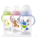 Cute Baby Bottle with Straw Infant Newborn Children Learn Feeding Drinking Bottle Kids Wide Caliber PP Milk Bottles 240/320ml