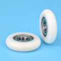 5pcs 10x40x10mm Nylon round type roller cam wheel white color POM delrin wrapped 6000ZZ bearing pulley plastic wheel