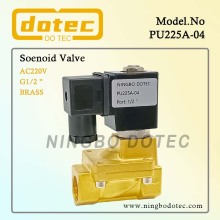 PU220A-04 SHAKO Type Brass Solenoid Valve 1/2'' 220VAC 2-Way NC