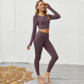 Autumn and Winter Long sleeve Fitness Workout Suit Yoga Set Sports Wear 2pcs